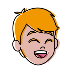 Boy face cartoon icon vector illustration graphic design