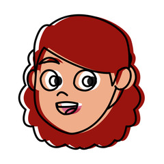 Girl cartoon face icon vector illustration graphic design