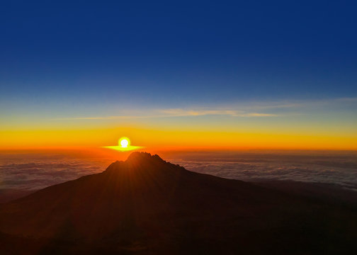 Sunrise Over Mawenzi Peak on Mt. Kilimanjaro in Tanzania, Africa