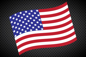 American flag on transparent background - vector illustration.