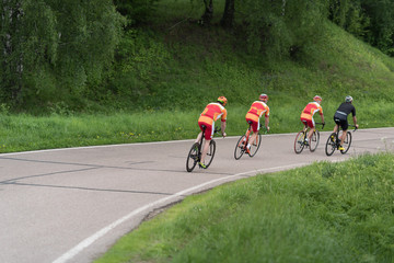 Cycling Race in moscow. Annual bicycle race.