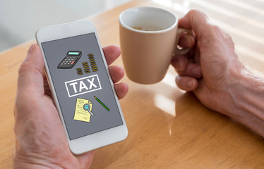 Tax concept on a smartphone
