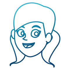 Girl cartoon face icon vector illustration graphic design