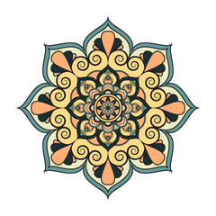 Flower Mandalas. Vintage decorative elements. Oriental pattern, vector illustration. Islam, Arabic, Indian, turkish, pakistan, chinese, ottoman motifs