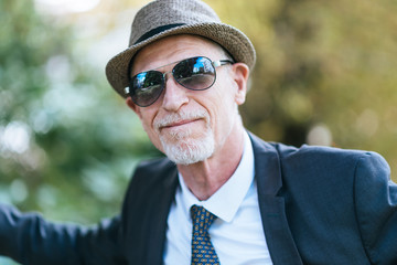 Portrait of mature man wearing sunglasses
