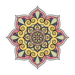 Flower Mandalas. Vintage decorative elements. Oriental pattern, vector illustration. Islam, Arabic, Indian, turkish, pakistan, chinese, ottoman motifs