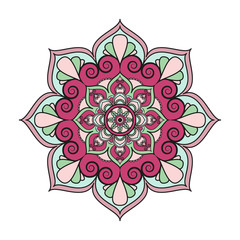 Flower Mandalas. Vintage decorative elements. Oriental pattern, vector illustration. Islam, Arabic, Indian, turkish, pakistan, chinese, ottoman motifs