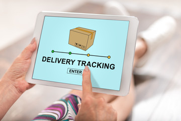 Delivery tracking concept on a tablet