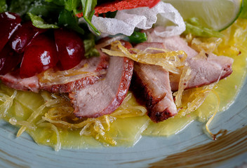 Tasting delicious delicious dishes at the restaurant