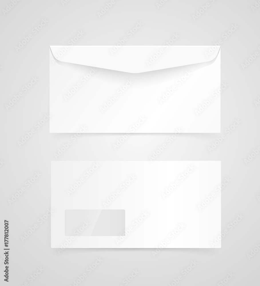 Poster blank white envelope vector mock-up. identity template