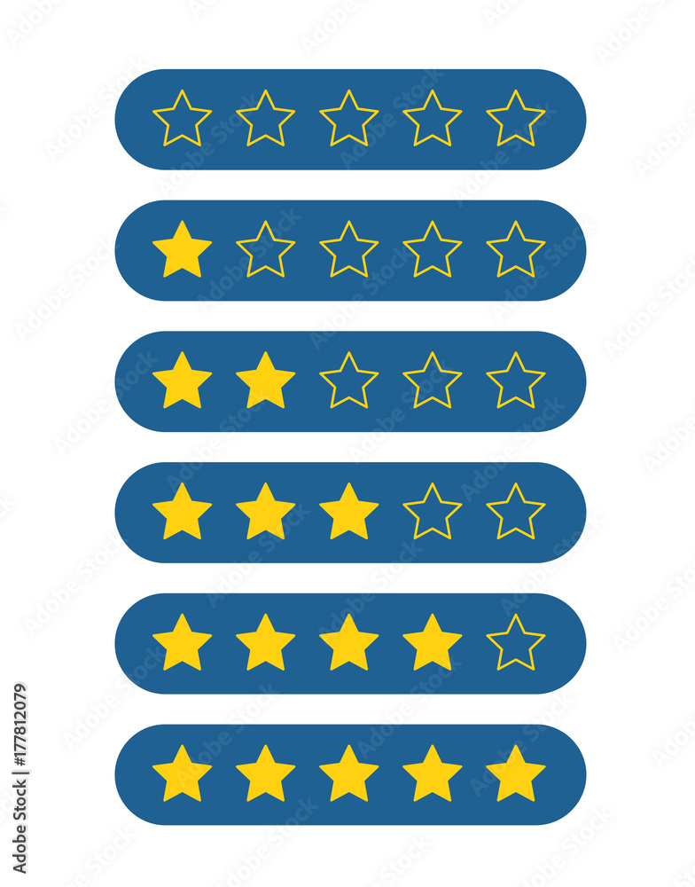 Poster Different star icons vector set