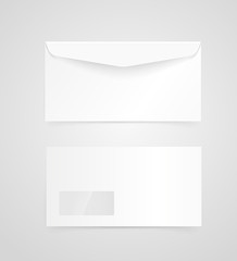Blank white envelope vector mock-up. Identity template