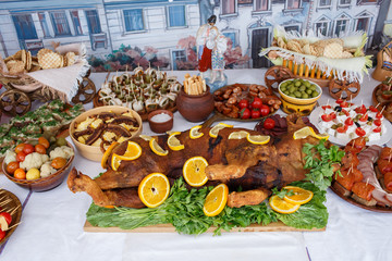 cold dishes on the holiday table