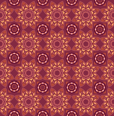 Luxury pink oriental seamless ornament. Floral wallpaper. Decorative ornament for fabric, textile, wrapping paper. Background of tiles, patchwork.