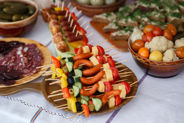 cold dishes on the holiday table