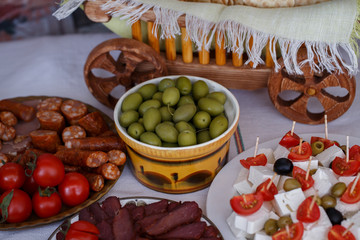 cold dishes on the holiday table