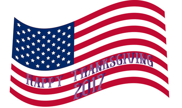 US-Happy Thanksgiving-flag- Thanksgiving on USA flag ,