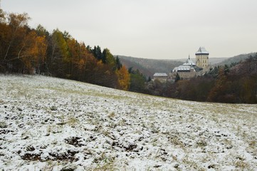 Fototapeta na wymiar Winter Castle Karlstejn