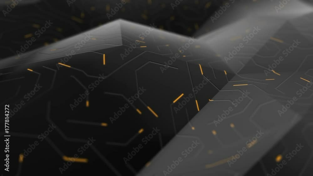 Poster abstract circuit board futuristic background. server computer code processing technology with bokeh.