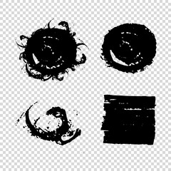 Set of grunge vector shapes. Dirty Artistic Design Elements. Vector illustration.