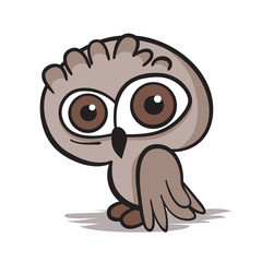 Fototapeta premium Cartoon owl on white background. Vector illustration.