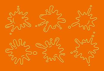 Honey Splashes Collection. Vector Illustration.