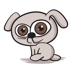 Cartoon dog on white background. Vector illustration.