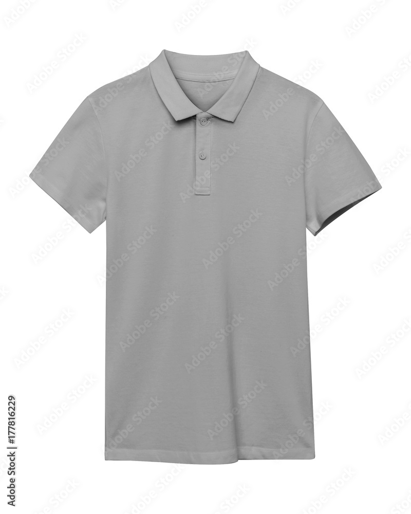 Poster gray polo shirt isolated on white