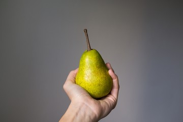 Pear in hand. Slovakia