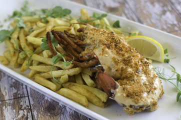 Lobster with chips