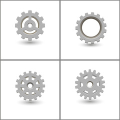Set of gears on a white background. Vector illustration.