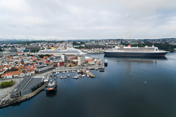 Fototapeta na wymiar Cruise ships in a harbor of Stavanger