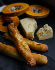 cheese sticks - buns with cheese and pumpkin