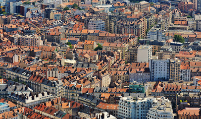 Obraz premium Buildings architecture. View from above, from Fort Bastille in Grenoble, France