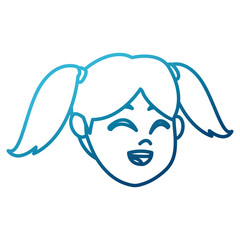 Girl cartoon face icon vector illustration graphic design