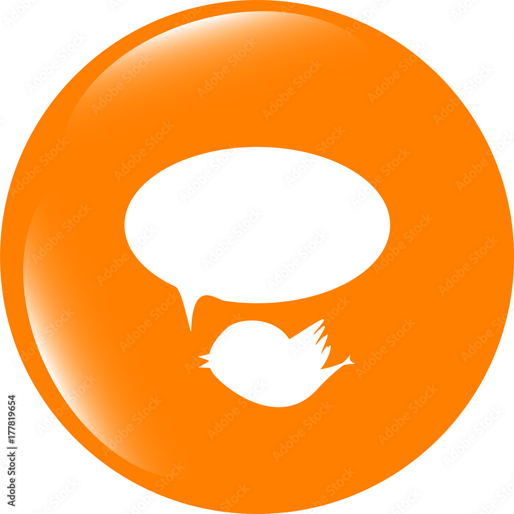 Poster isolated internet web icon with bird and cloud sign