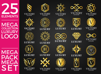 Great Luxury Set, Royal and Elegant Logo Template Vector Design Eps 10