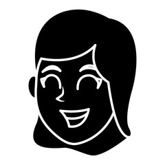 Girl cartoon face icon vector illustration graphic design