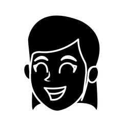 Girl cartoon face icon vector illustration graphic design