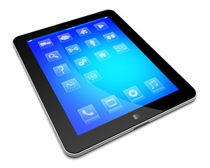 Tablet PC on a white