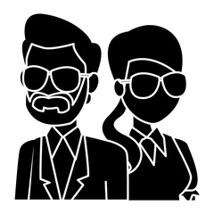 Teachers teamwork couple icon vector illustration graphic design