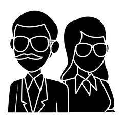 Teachers teamwork couple icon vector illustration graphic design