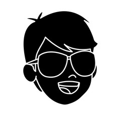 Boy face cartoon icon vector illustration graphic design