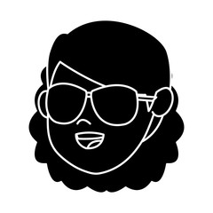 Girl cartoon face icon vector illustration graphic design