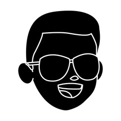 Boy face cartoon icon vector illustration graphic design