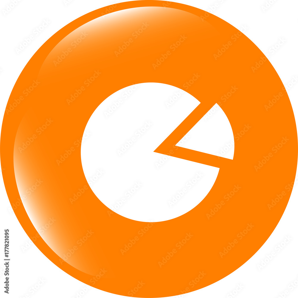 Poster graph icon on round button isolated on white