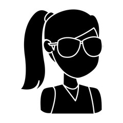 Girl faceless cartoon icon vector illustration graphic design