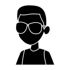 Boy faceless cartoon icon vector illustration graphic design