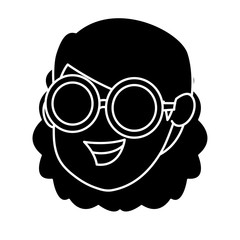 Girl cartoon face icon vector illustration graphic design