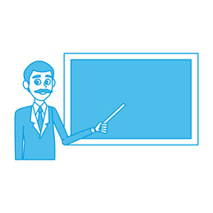Teacher with blackboard icon vector illustration graphic design